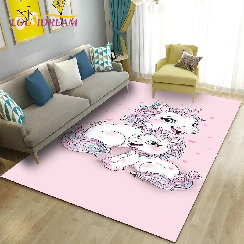 Image du tapis licorne rose