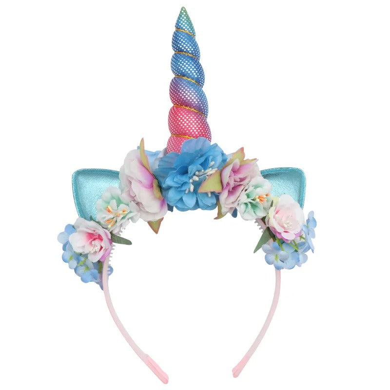 Serre-Tête Licorne bleu élégant