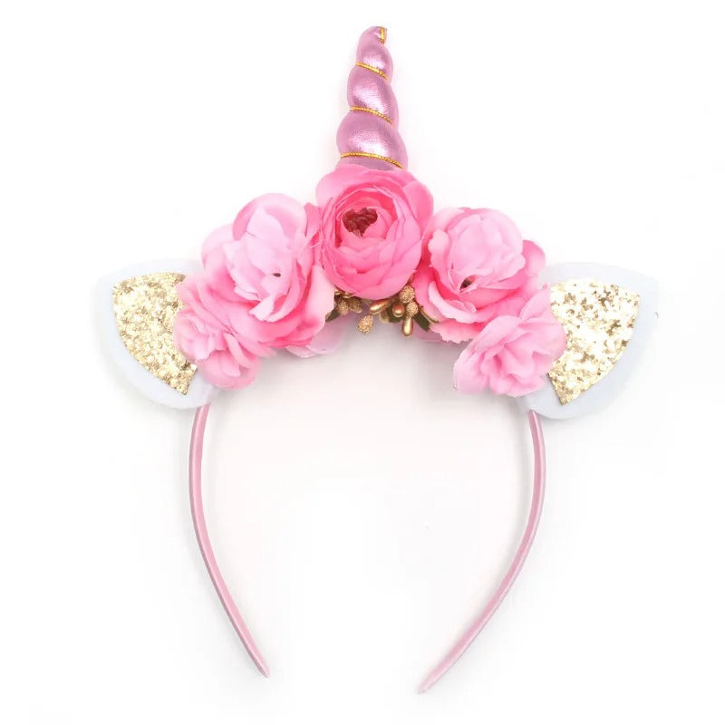 Serre-tête licorne en fleurs