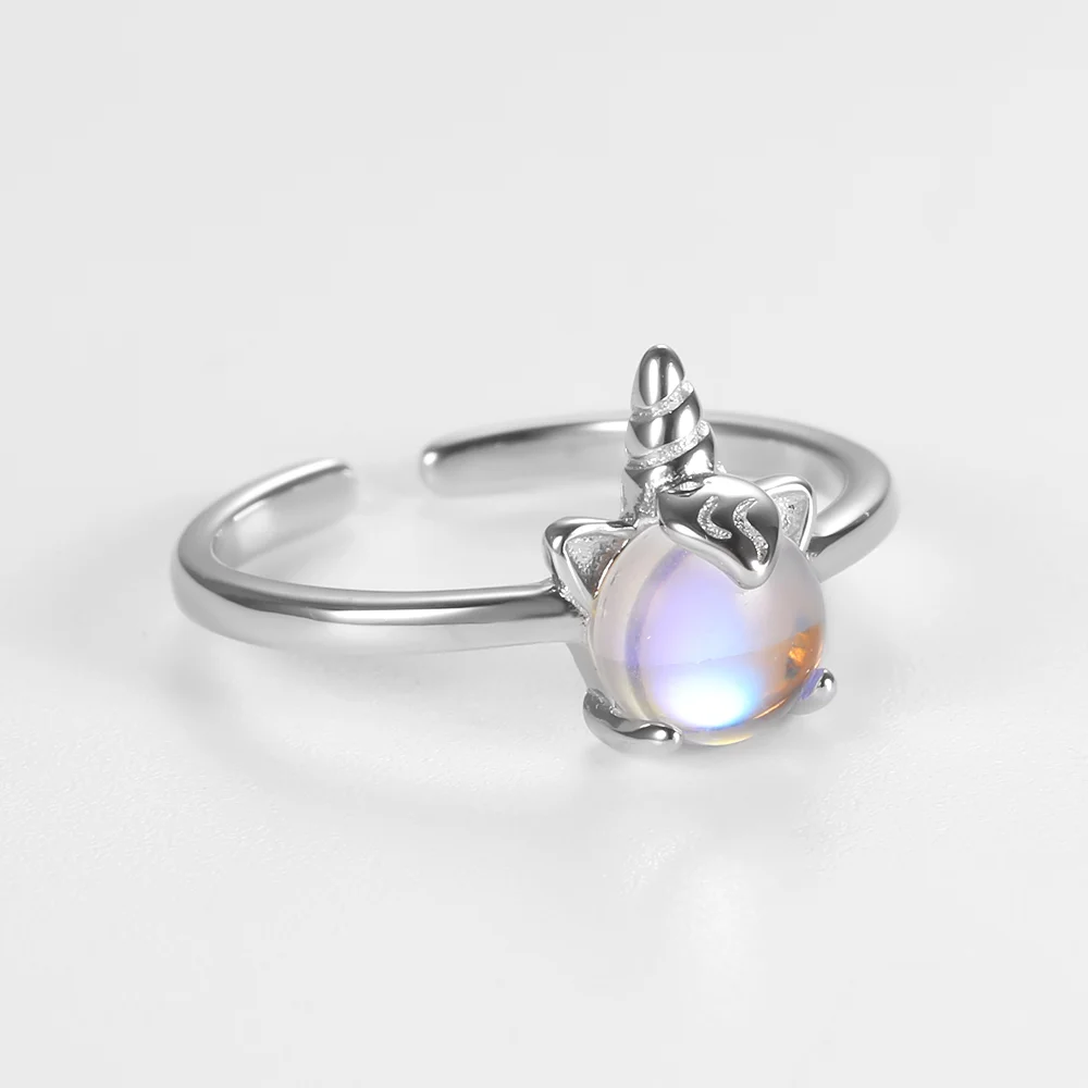 bague licorne argent pierre de lune